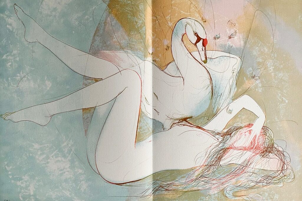 Léda et le cygne by Jean-Baptiste Valadie, 1975