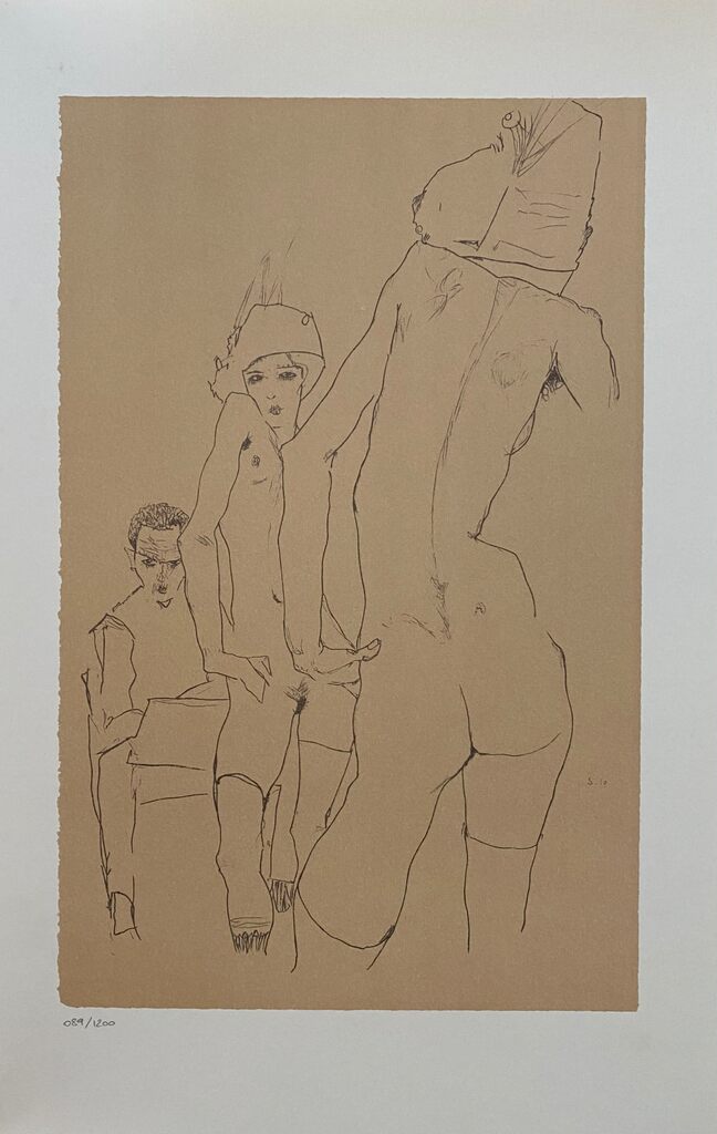 Schiele Drawing a Nude Model Before a mirror d'Egon Schiele, 2007