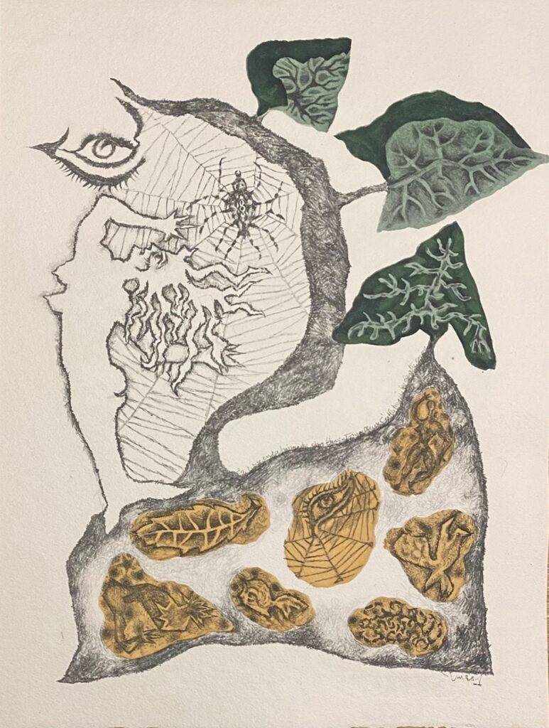 L'émeraudine a le corselet vert d'eau et l'œil vif, sa taille bien prise... by Jean Lurçat, 1965