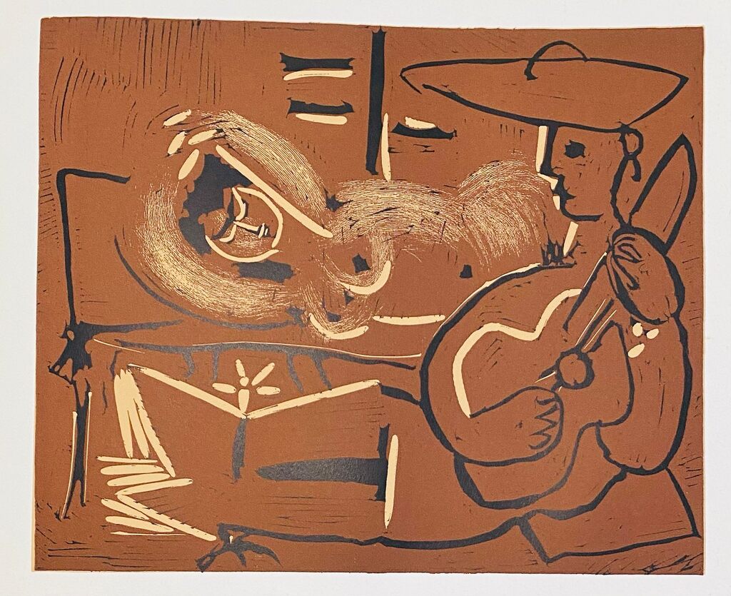 Femme couchée et guitariste de Pablo Picasso, 1963