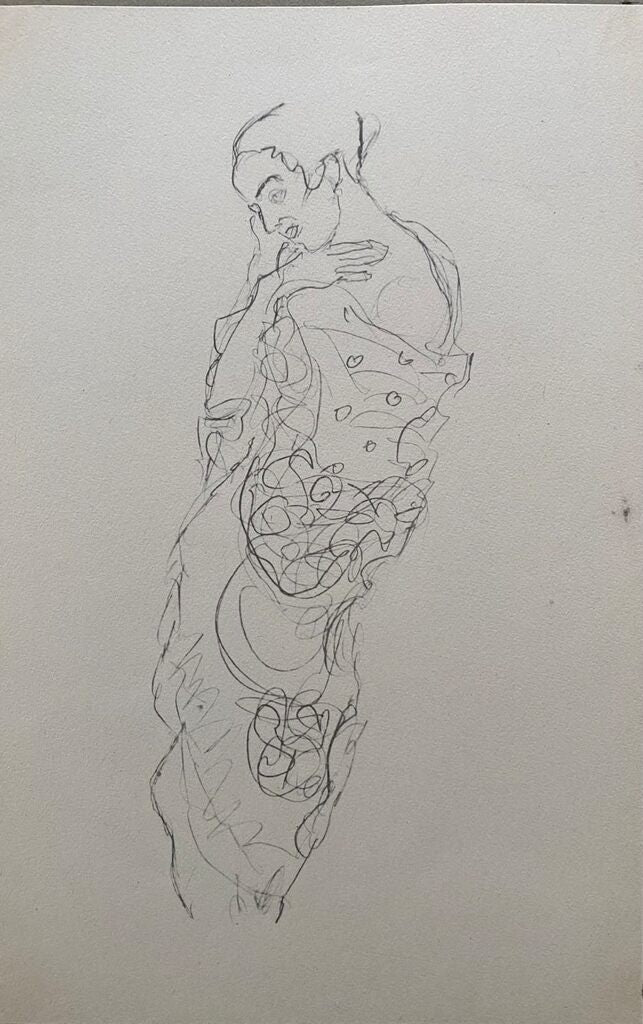 Woman in Kimono, left shoulder bare de Gustav Klimt, 1922 (vue 2)