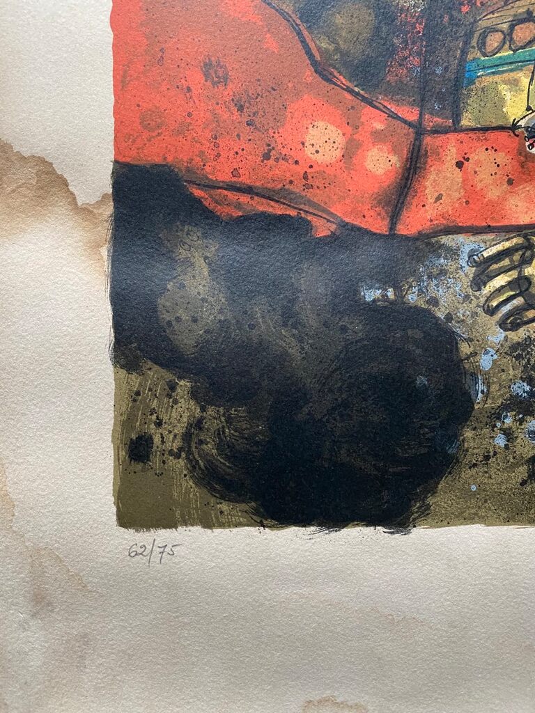 L'homme en noir et le danseur sur l'autobus by Theo Tobiasse, c. 1968 (view 2)