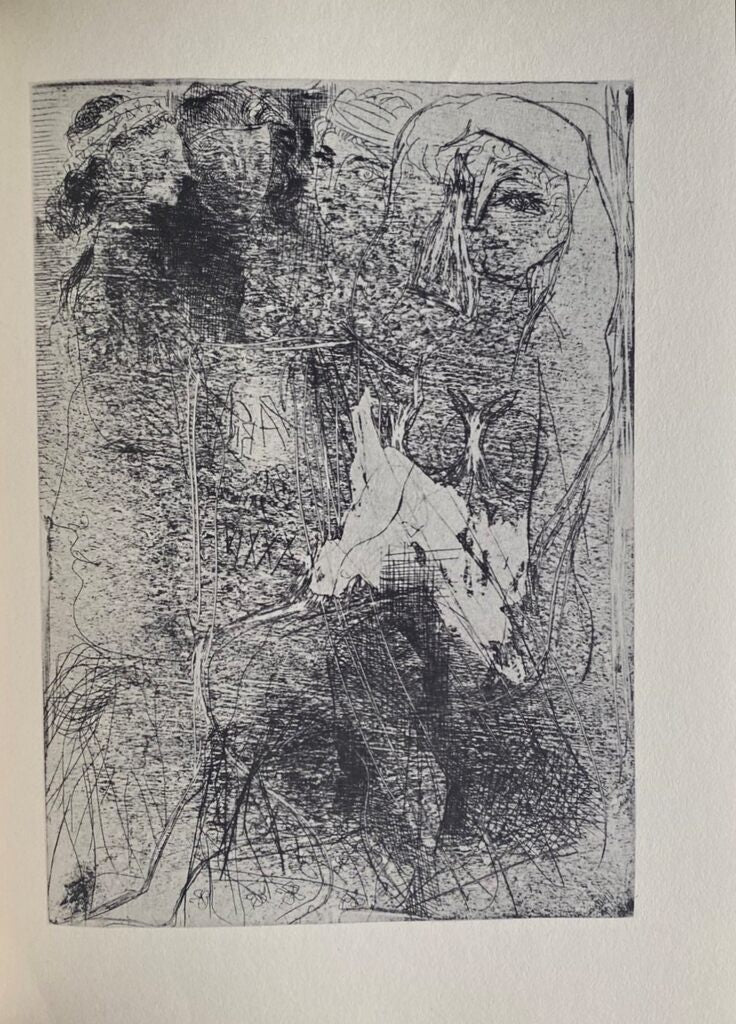 Feuille d'études. Femme assise et têtes de femmes by Pablo Picasso, 1956