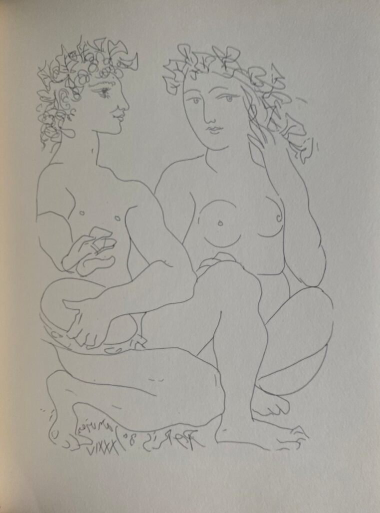 Jeune Bacchus au tambourin avec une bacchante by Pablo Picasso, 1956