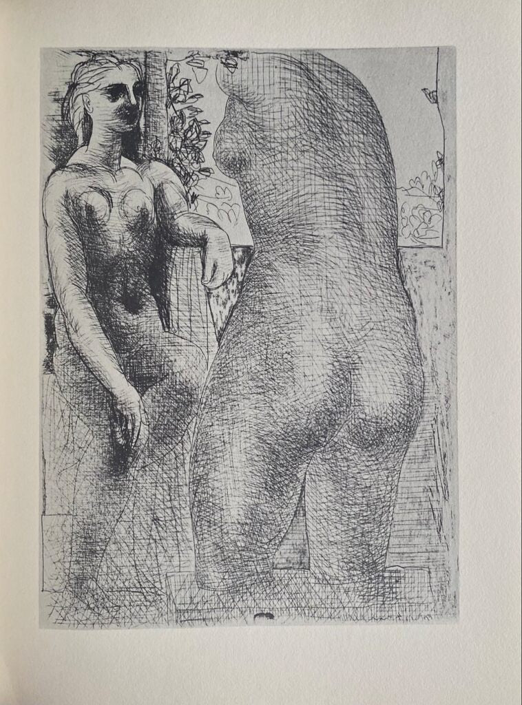 Marie-Thérèse regardant son corps sculpté de Pablo Picasso, 1956