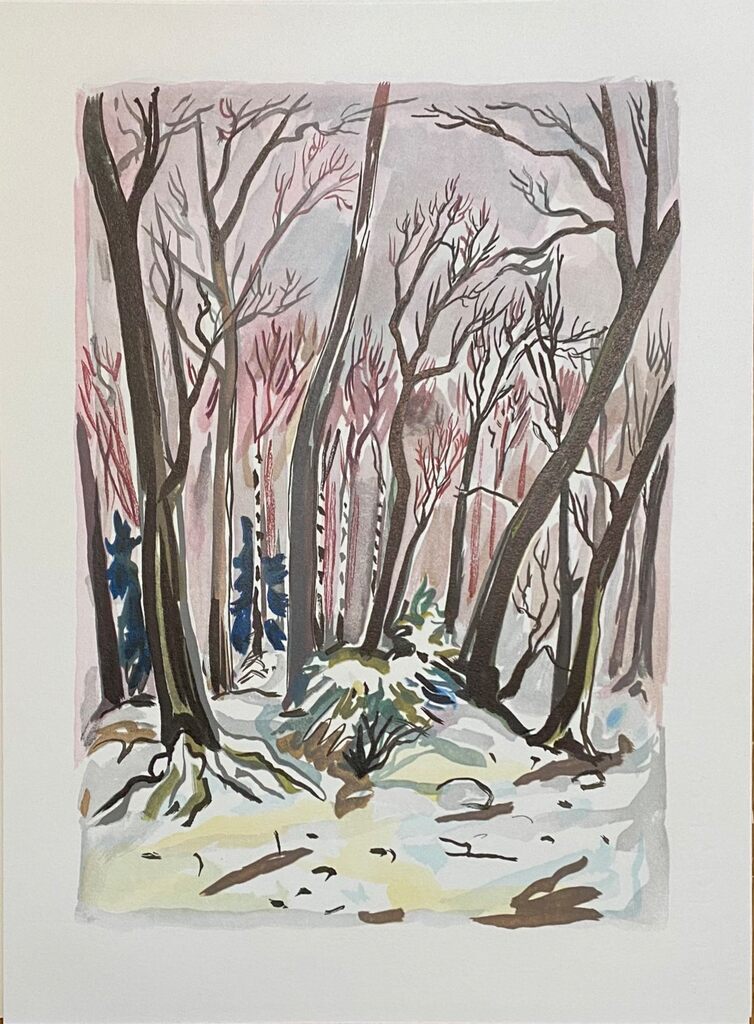 La forêt hivernale by Yves Brayer, 1990