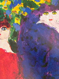 Three Cats by Walasse Ting 丁雄泉, c. 1990 (view 2)
