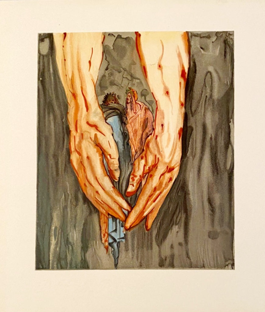 La Divine Comédie - Enfer 16 - La montée de Geryon de Salvador Dalí, 1963