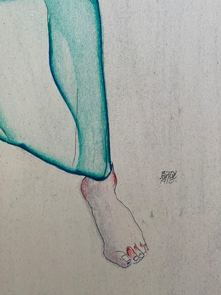Standing Female Nude from the Waist Down with Green Garment by Egon Schiele, 2007 (view 2)