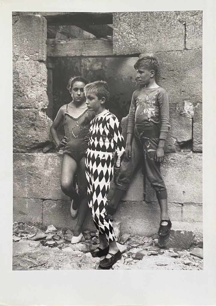 Le trio avec Arlequin, Arles by Lucien Clergue, 1955