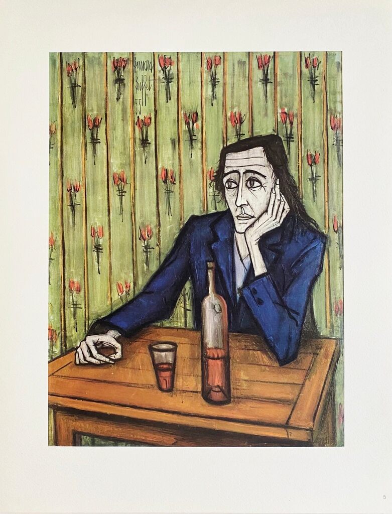 Femme au verre de vin by Bernard Buffet, 1966