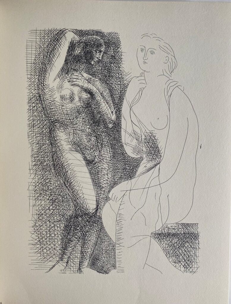 Femme nue devant une statue by Pablo Picasso, 1956