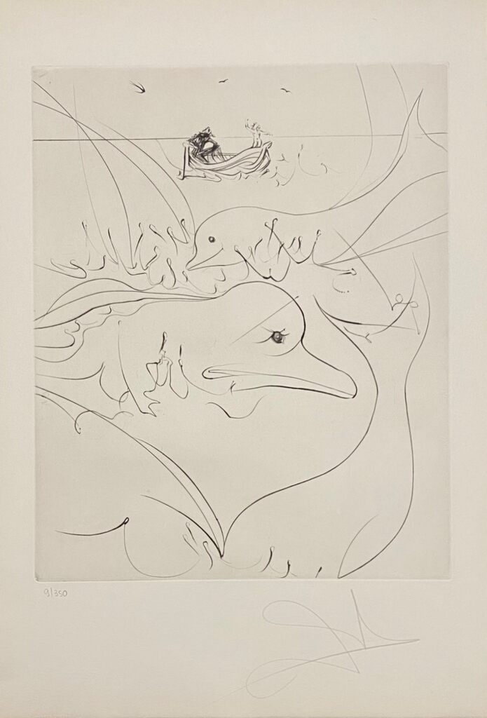 The Old Man and the Sea - Dolphins de Salvador Dalí, 1974
