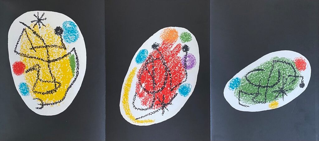 Triptyque en couleurs de Joan Miró, 1968