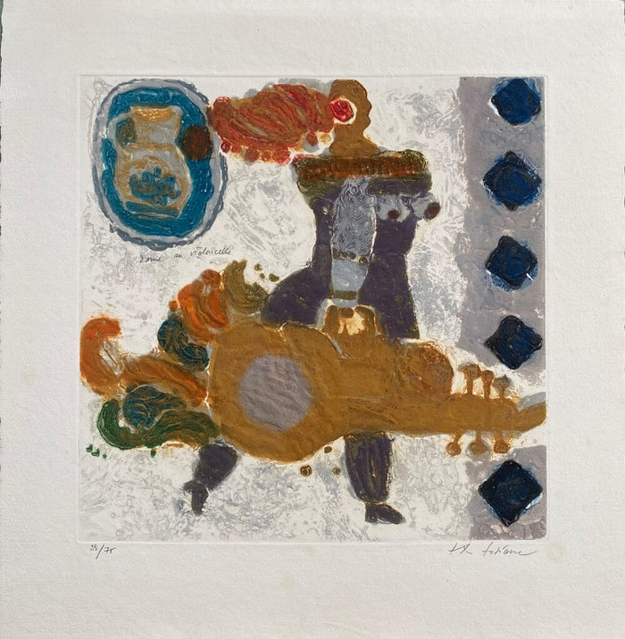 Dame au violoncelle de Theo Tobiasse, 1980