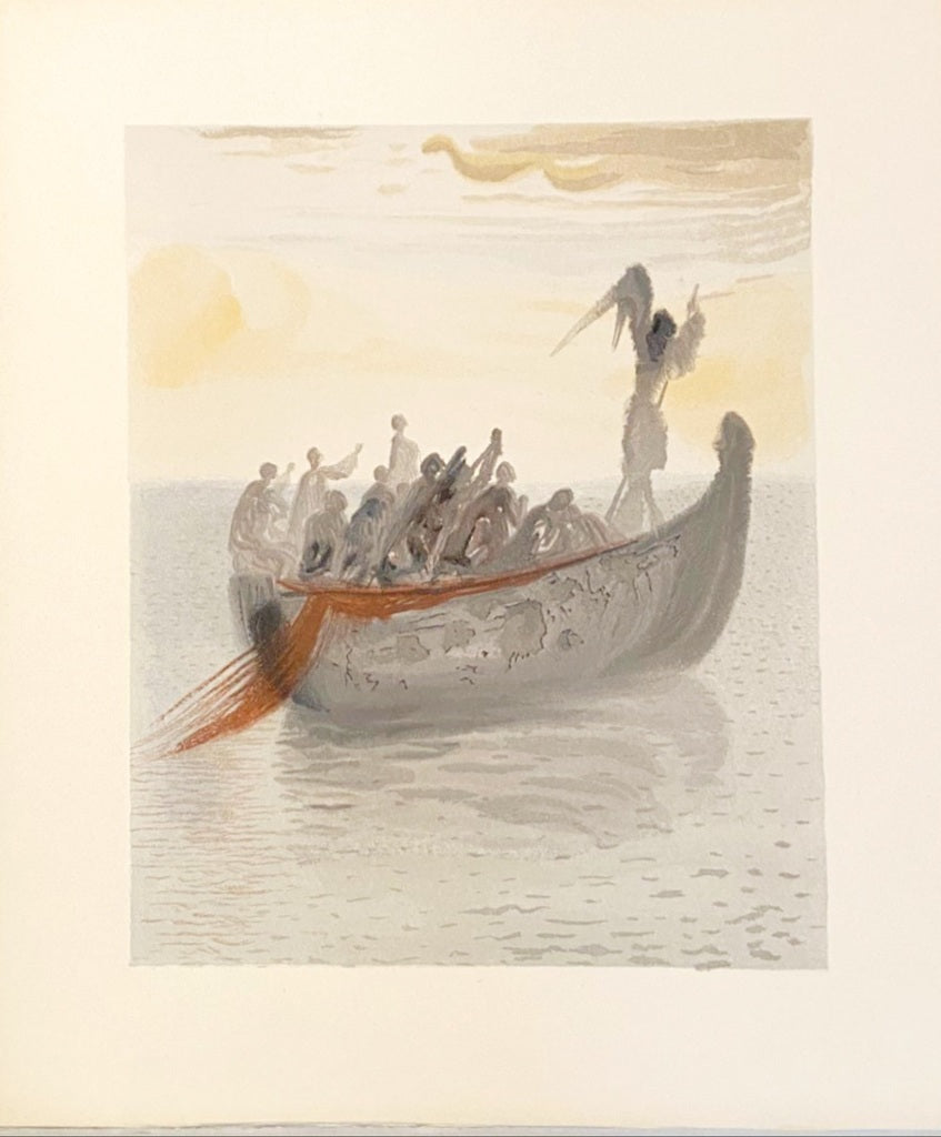 La Divine Comédie - Purgatoire 02 - La barque du Nocher by Salvador Dalí, 1963