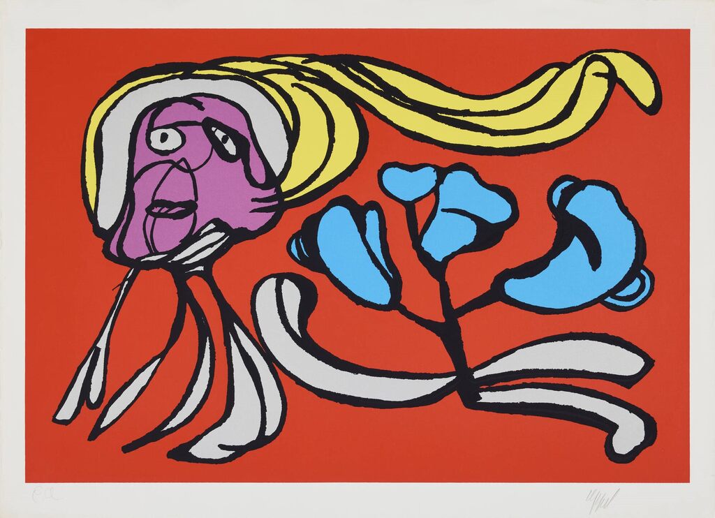 Floating Flower Passion (Red) de Karel Appel, 1978