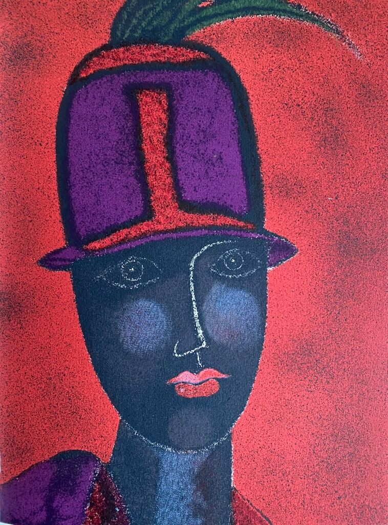 Testo con capello rosso by Franco Gentilini, 1980