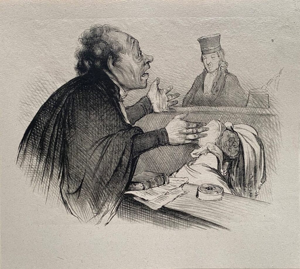 Court Scene by Honoré Daumier, 1918