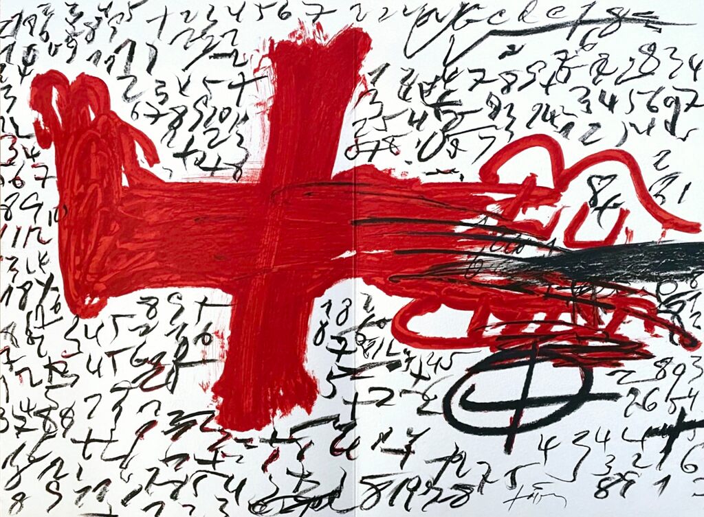Jambes et chiffres by Antoni Tàpies, 1984
