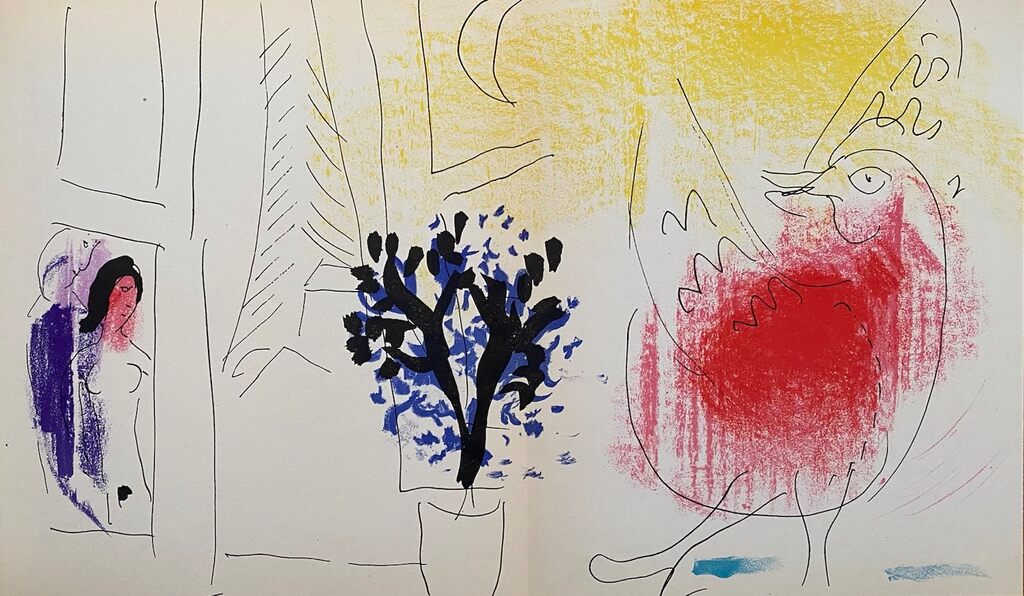 Le coq rouge by Marc Chagall, 1957