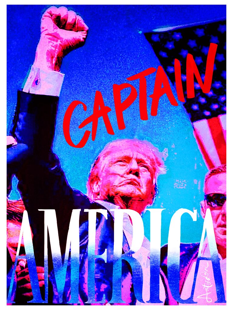 Captain of America (Donald Trump) by Pellarose, 2024