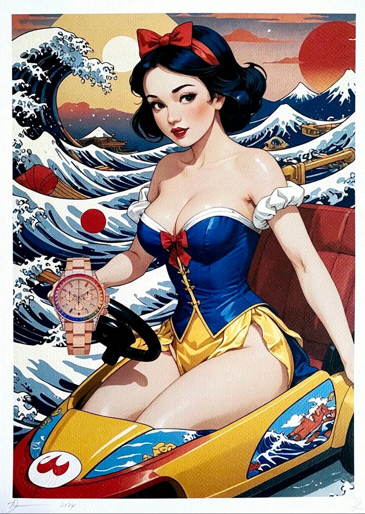 Hokusai Snow White by Death NYC, 2024