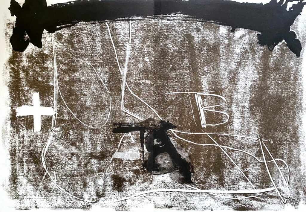 Lithographie en bistre by Antoni Tàpies, 1974
