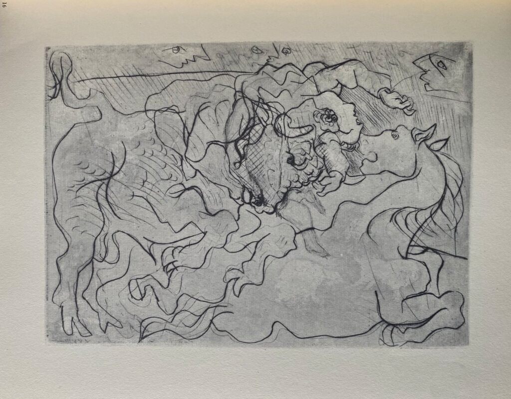 Corrida. Femme torero blessée III by Pablo Picasso, 1956