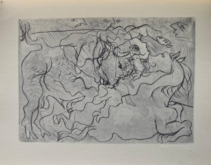 Corrida. Femme torero blessée III de Pablo Picasso, 1956