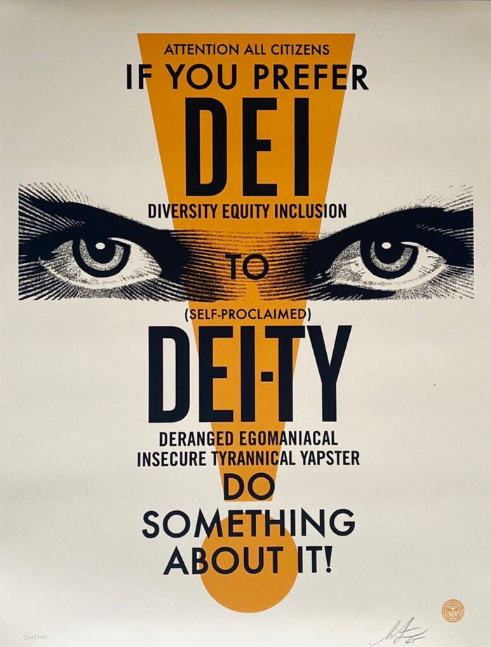 DEI-TY (Cream) de Shepard Fairey, 2025