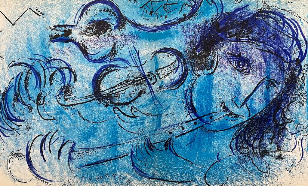 Le Joueur de Flûte by Marc Chagall, 1957