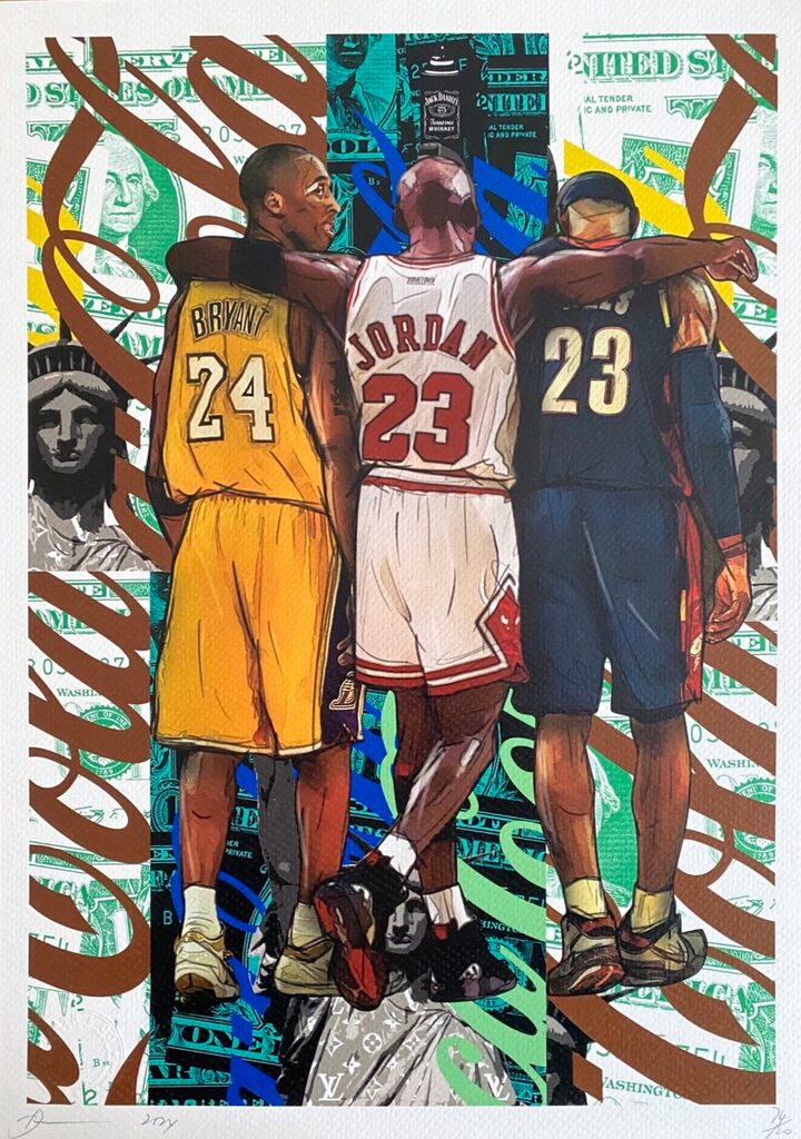 Kobe Bryant, Michael Jordan, Lebron James by Death NYC, 2024