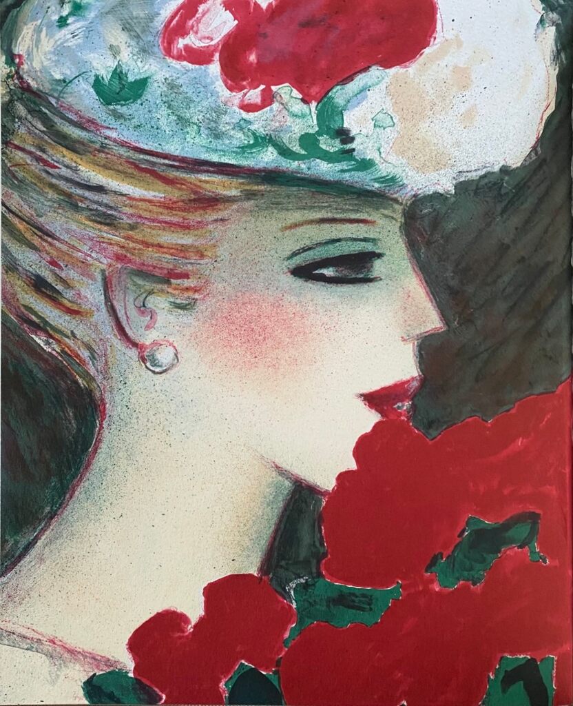 Profil aux roses No2 by Jean-Pierre Cassigneul, 1991
