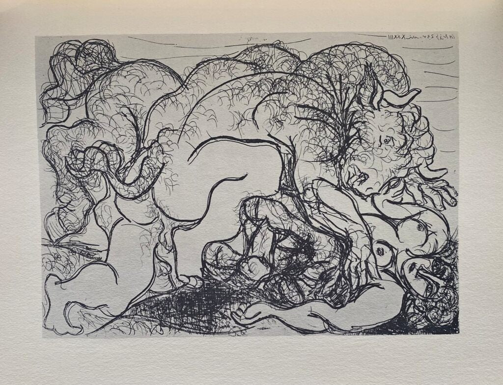 Minotaure amoureux d'une femme-centaure de Pablo Picasso, 1956