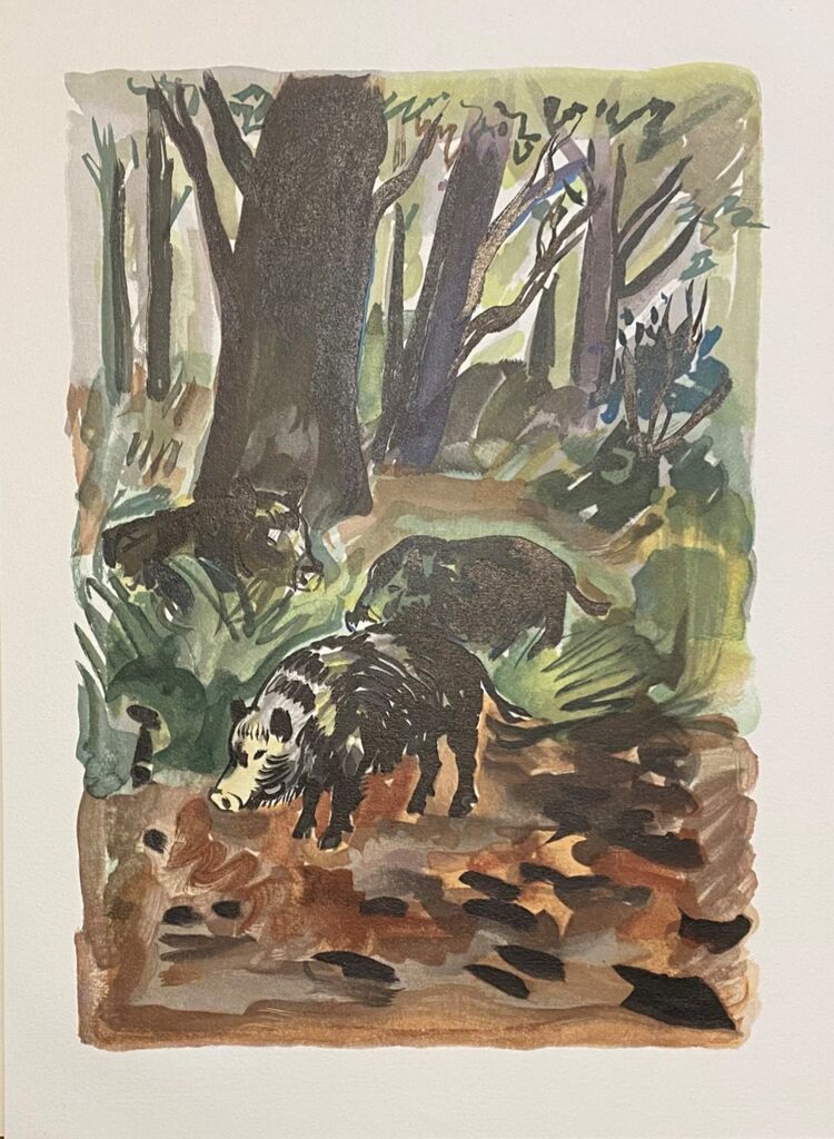 Sangliers by Yves Brayer, 1990