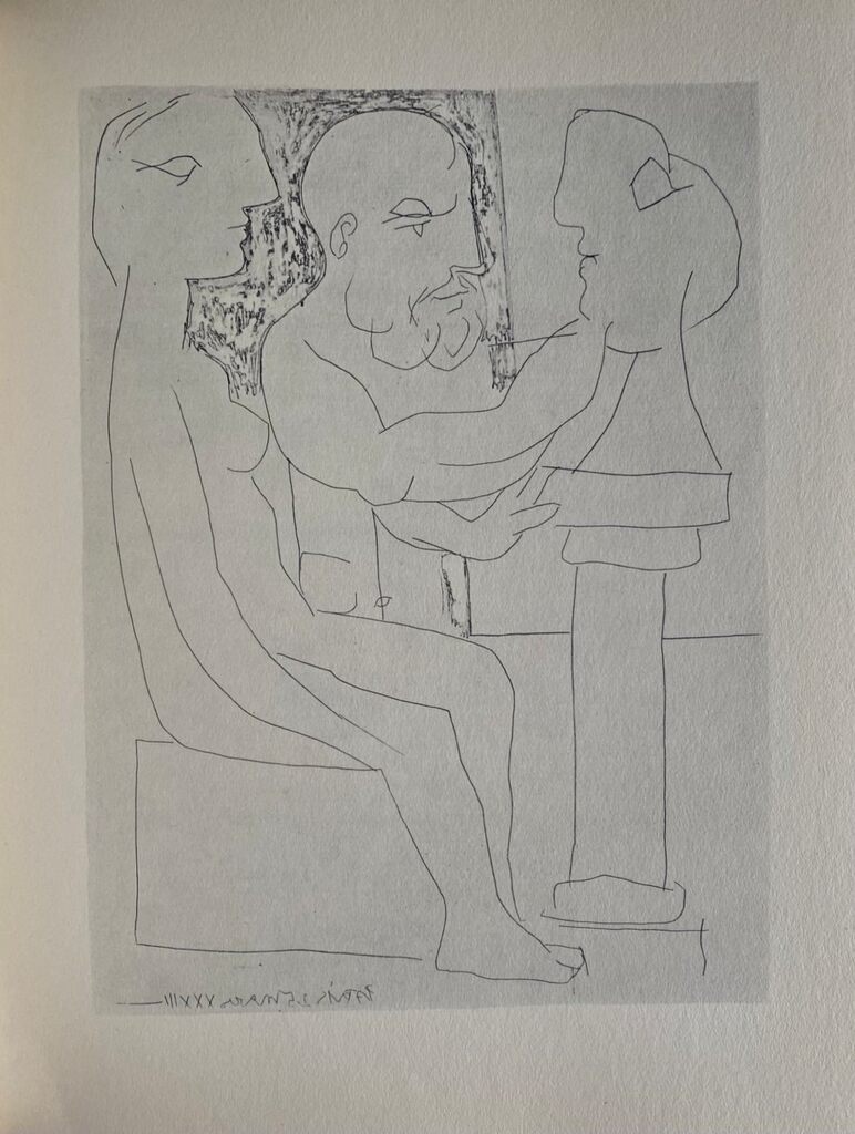Vieux sculpteur au travail I de Pablo Picasso, 1956