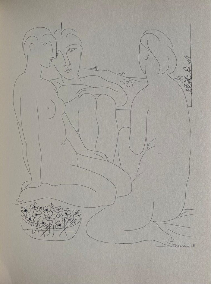 Trois femmes nues et une coupe d'anémones by Pablo Picasso, 1956