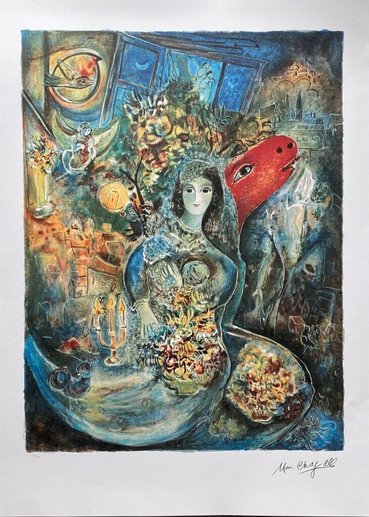 La mariée aux fleurs de Marc Chagall, 1989