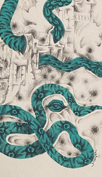 Les visiteurs n'arrivent que munis de leur serpent personnel... by Jean Lurçat, 1965 (view 3)