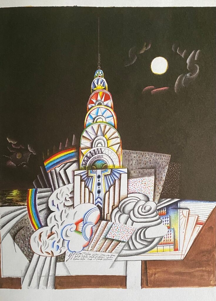 Still life with Chrysler Building by Saul Steinberg, 1966