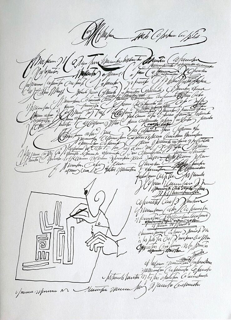 Calligraphy by Saul Steinberg, 1966