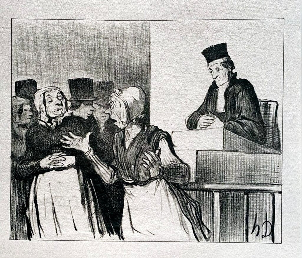Court Scene by Honoré Daumier, 1918