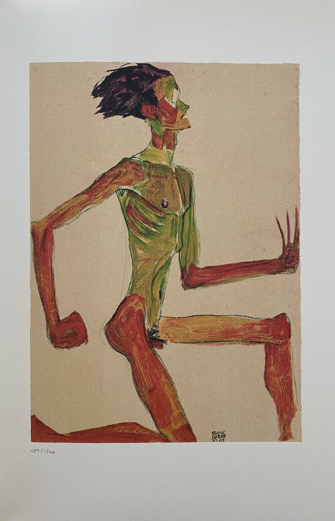 Kneeling Male Nude in profile d'Egon Schiele, 2007