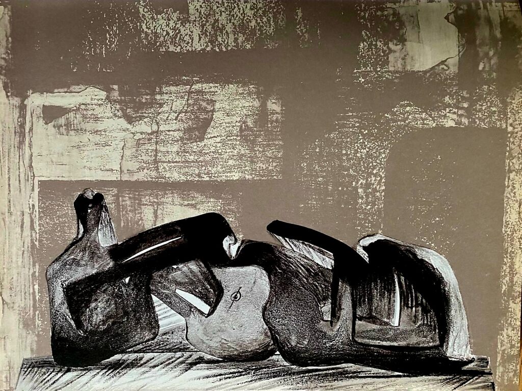 Reclining Figure: interior setting I by Henry Moore, 1977
