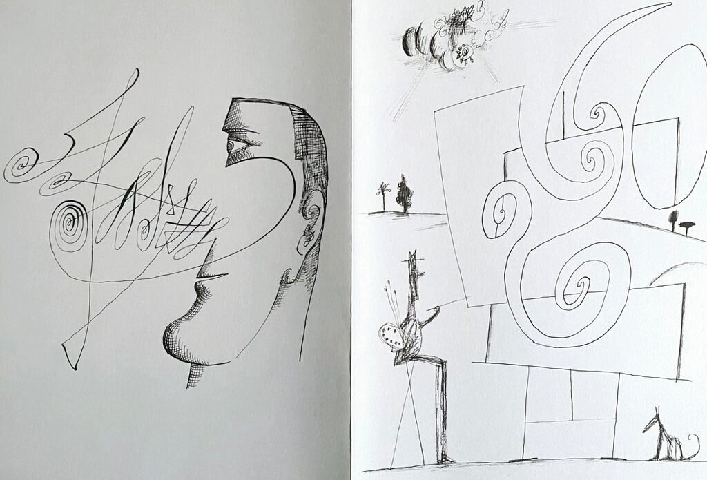 Artist's portrait by Saul Steinberg, 1966