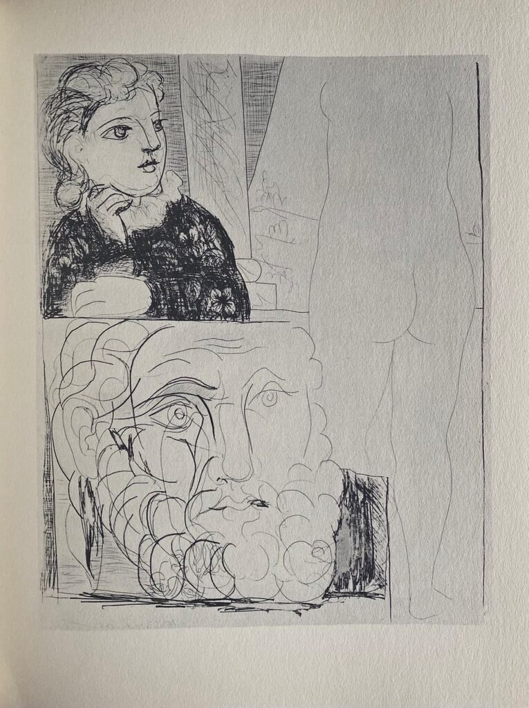 La Bonne dans l'atelier de sculpture by Pablo Picasso, 1956
